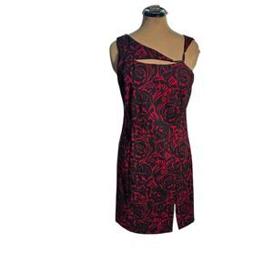 Robbie Bee Vintage Dress Sz. L - Midi, Goth, Roses, Whimsigoth, 90s
